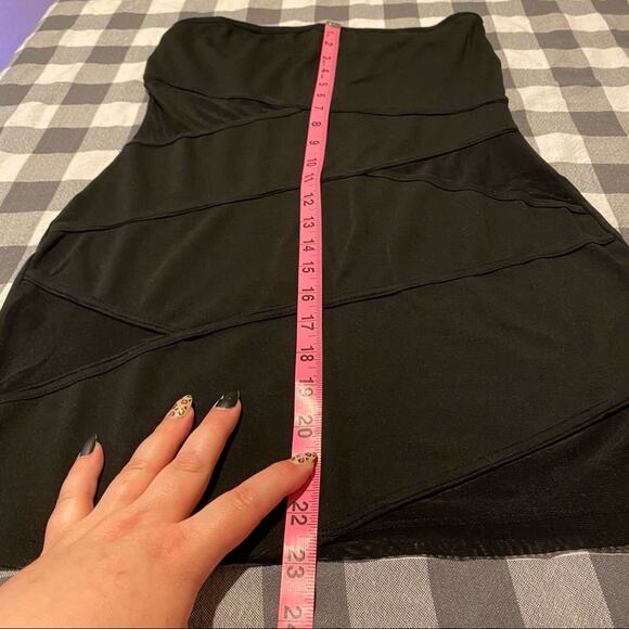 Entro Black Mesh Strapless Bodycon Dress Size Small - Picture 9 of 13